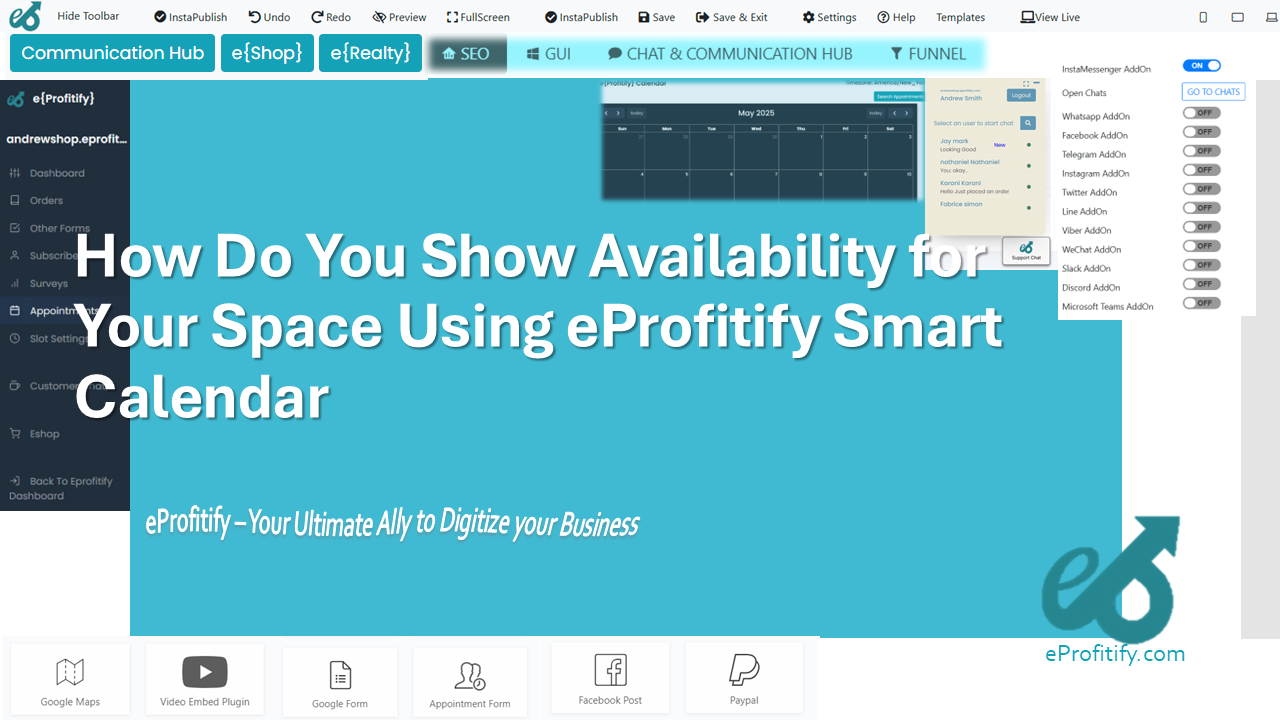 How Do You Show Availability for Your Space Using eProfitify Smart Calendar